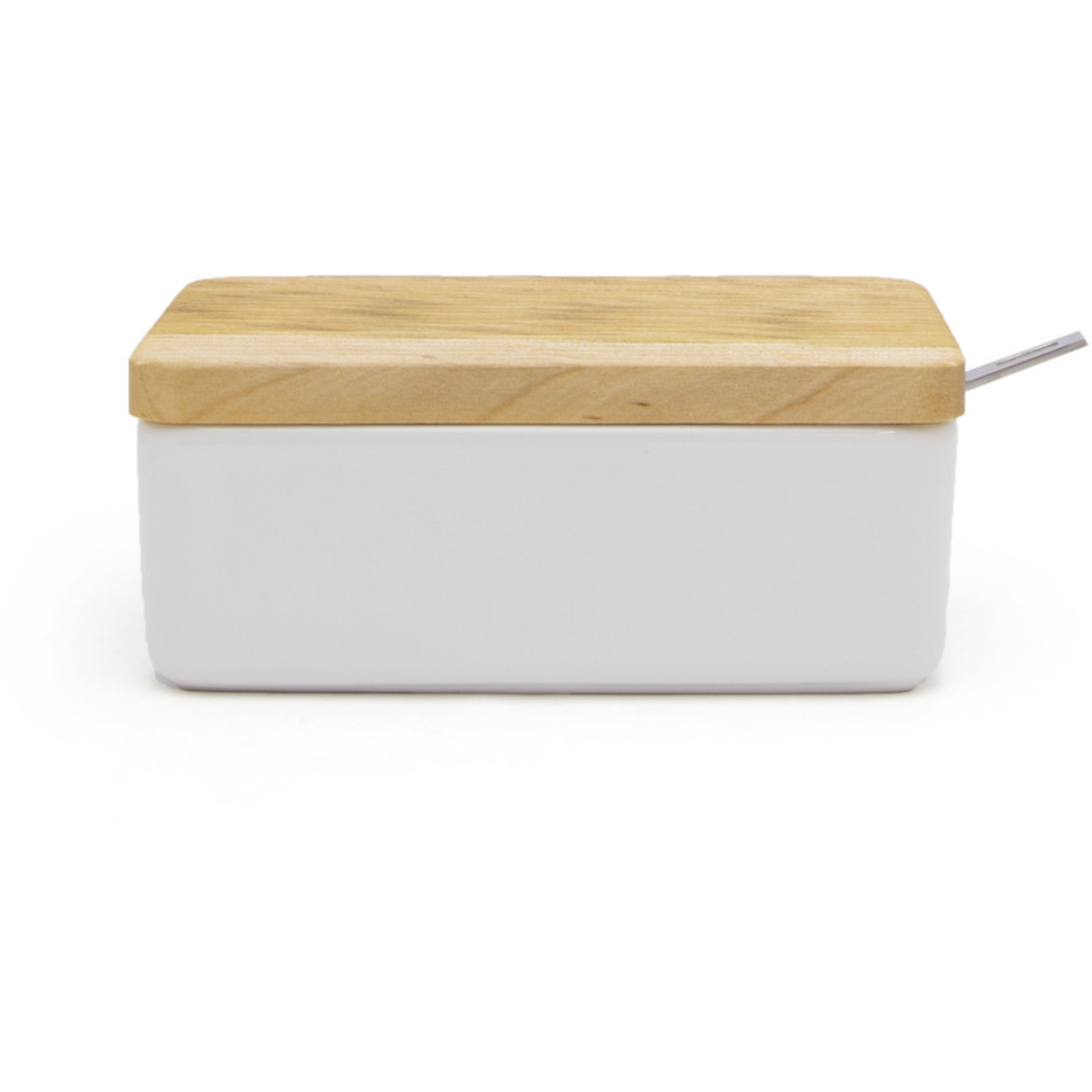 Zero Japan Butter Dish with Timber Lid - White