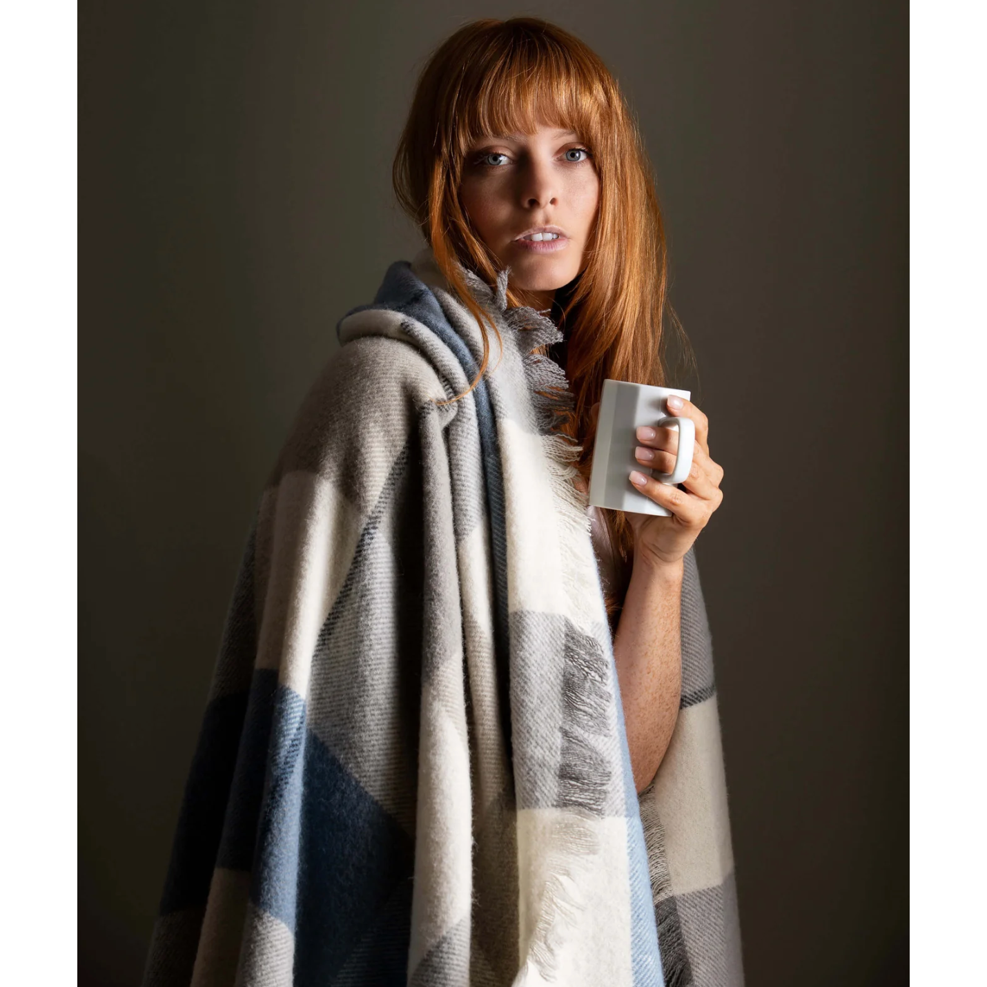 Alby Periwinkle Australian Wool Blanket 180x220cm