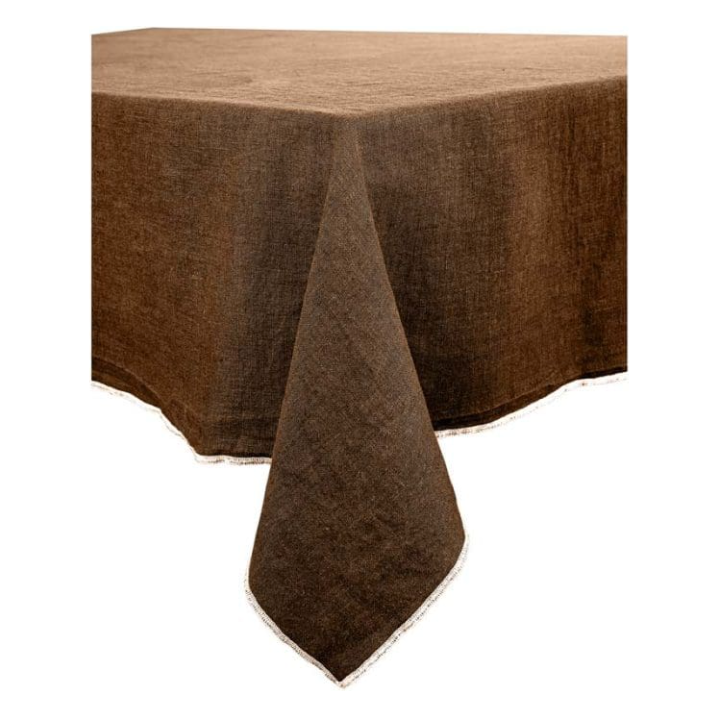 Venise Linen Tablecloth Moka 160x300