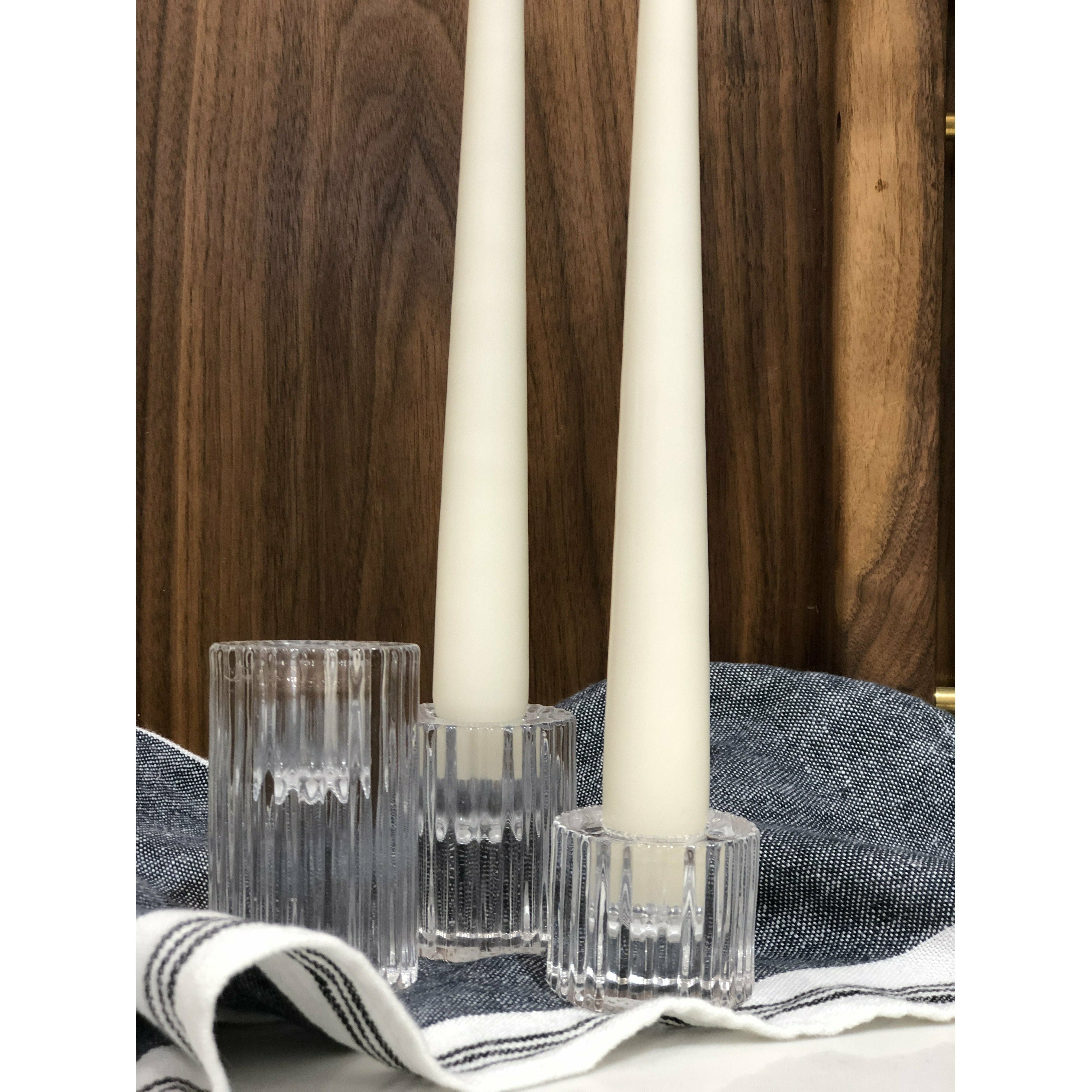 8cm Ruffle Glass Candlestick Holder