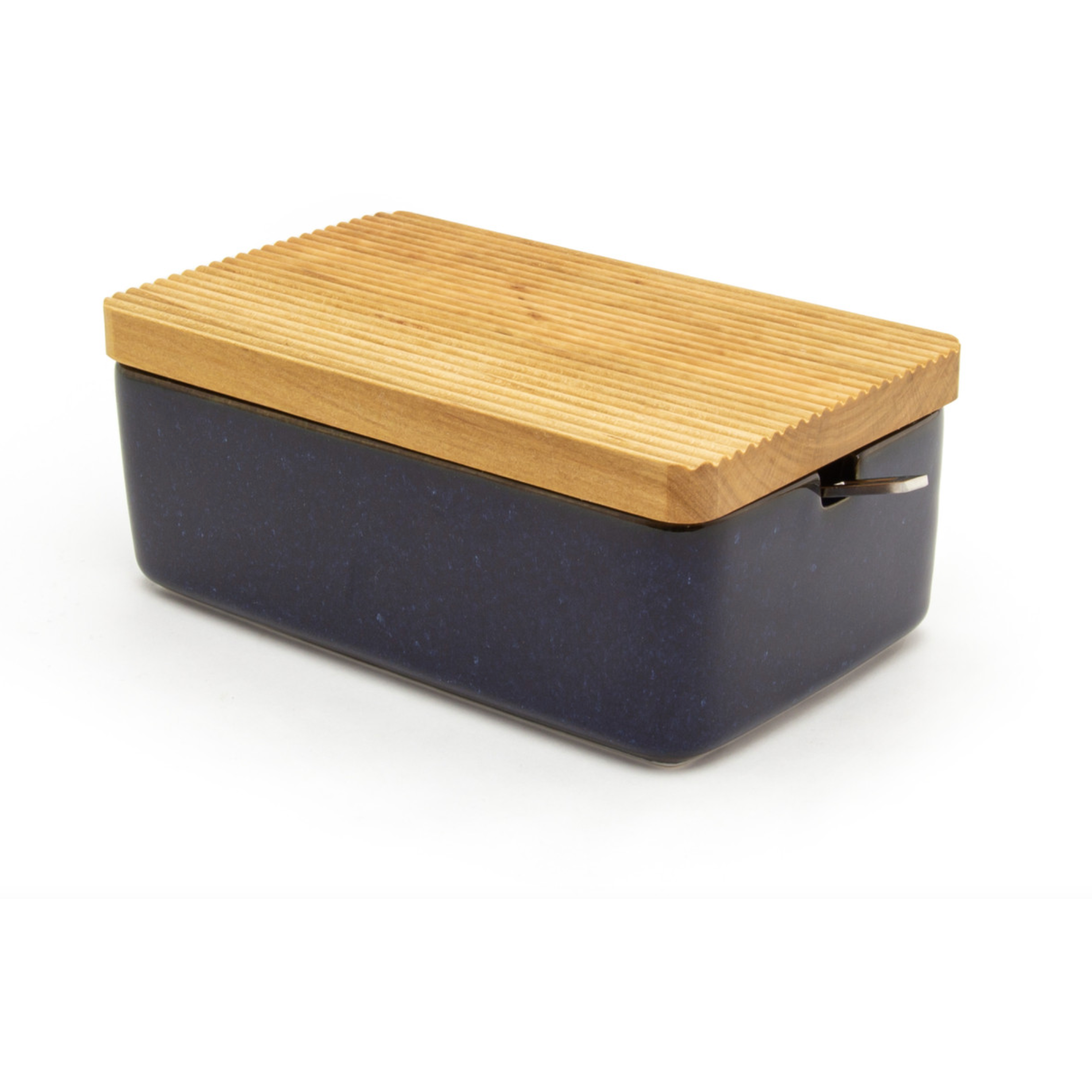 Zero Japan Butter Dish with Timber Lid - Jeans Blue
